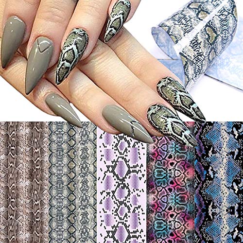 Snake Nail Art Foil Stickers - 10 Sheets Holographic Designs