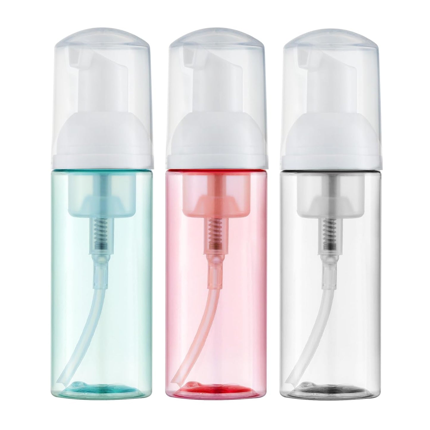 Foam Pump Bottle - Empty Travel Size Dispenser for Soap & Shampoo | Pink, 60ml, 3-Pack