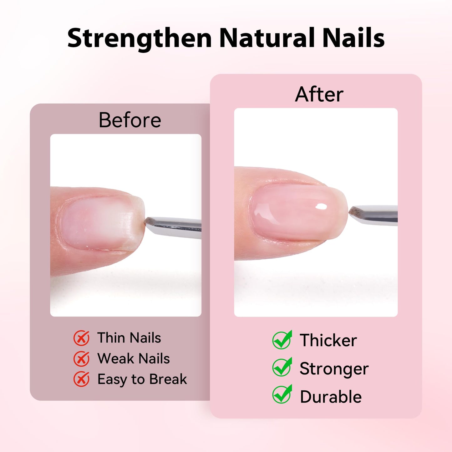 Makartt 8-in-1 Gel Builder: 15ml Clear Gel Builder for Nail Strengthen Rubber Base Rhinestone Glue and Nail Glue for Nail Tips - UV Light Cured Builder Nail Gel for Home User DIY Low Odor