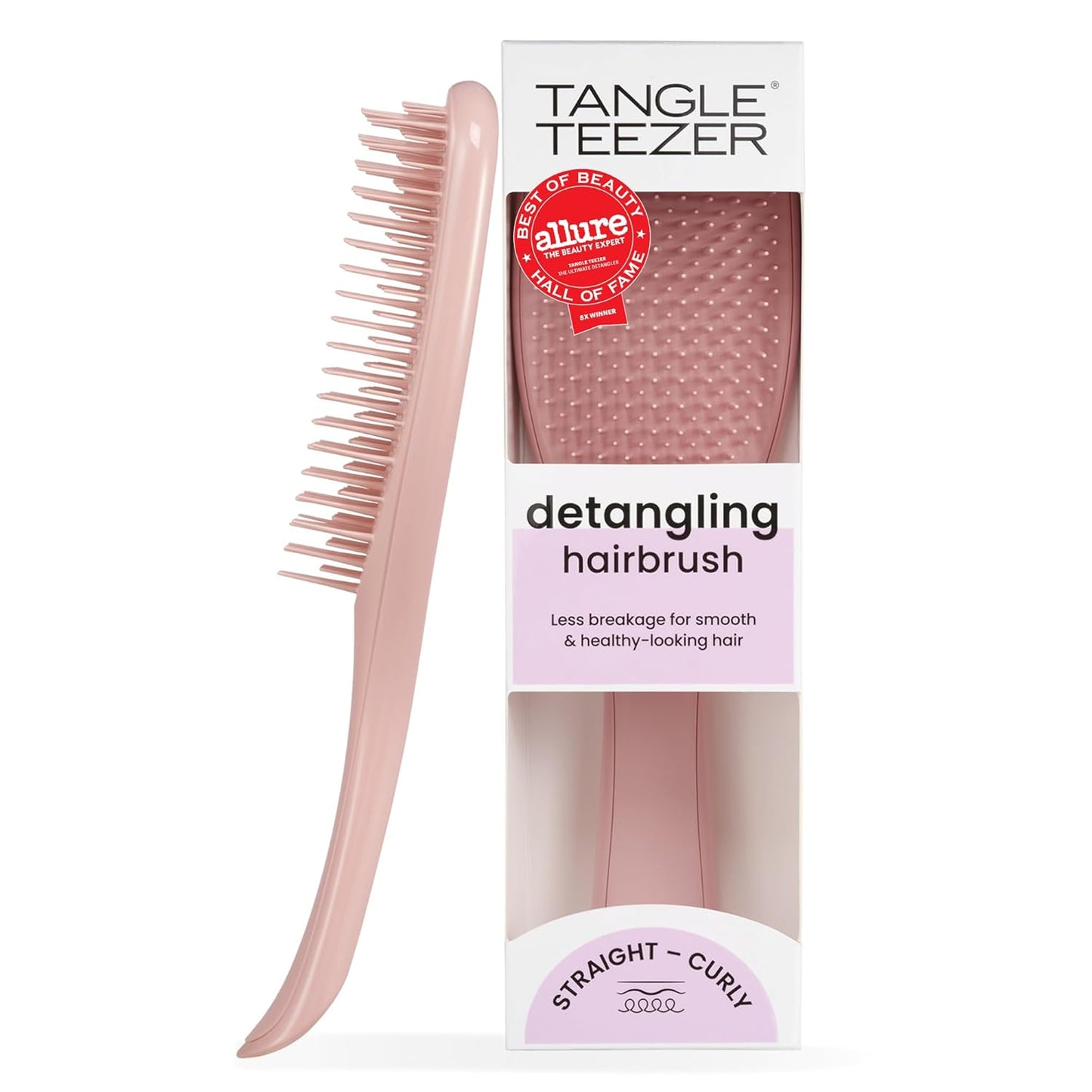 Tangle Teezer Ultimate Detangler Brush - Effortlessly Eliminate Knots & Reduce Breakage | Millennial Pink for All Hair Types