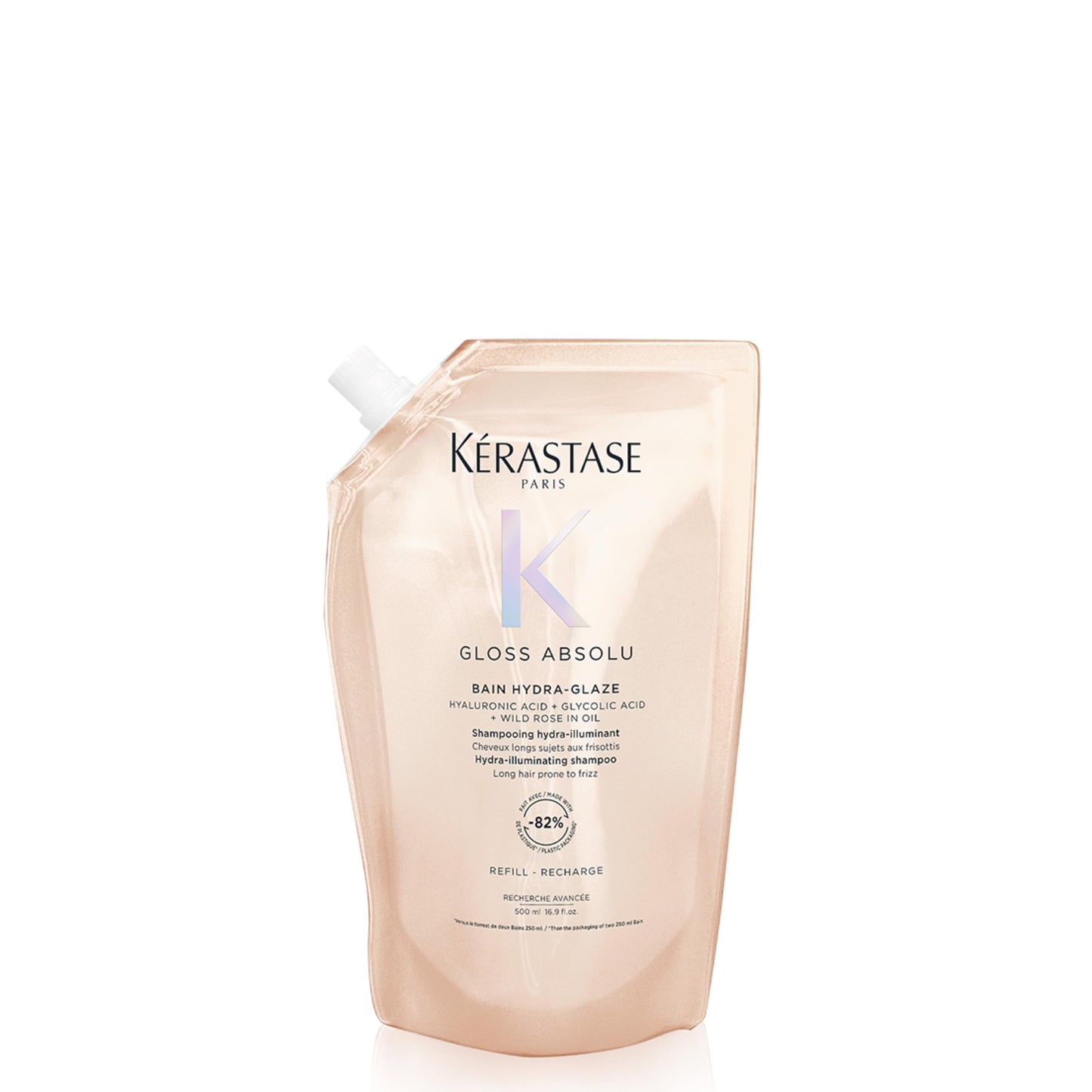 Kerastase Gloss Absolu High-Shine Anti-Frizz Shampoo - Cleanses & Reveals Ultimate Shine, For Glossy & Bouncy Hair, 16.9 Fl Oz