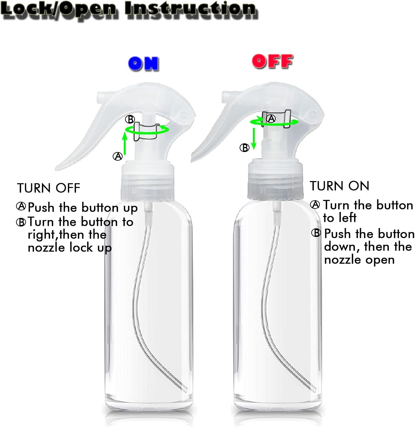 Clear Plastic Spray Bottles - 3.5oz Fine Mist Travel Size | Refillable Mini Liquid Containers (2 Pack)