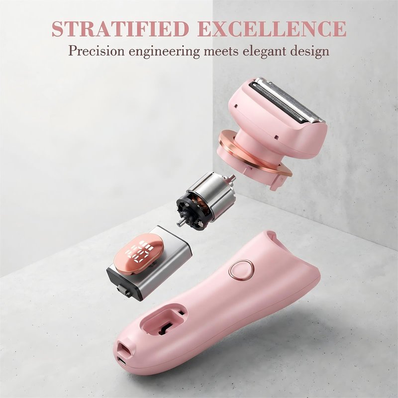 PETALSMOOTH Shave Pro.Electric Shaver for Women, Rechargeable, Waterproof Trimmer for Face, Body, Bikini Area, and Legs (Pink)