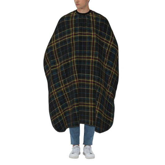 Dark Black Blue Checkered Yellow Lines Adult Professional Hair Cutting Cape Adjustable Snap Large Size 55x66 in