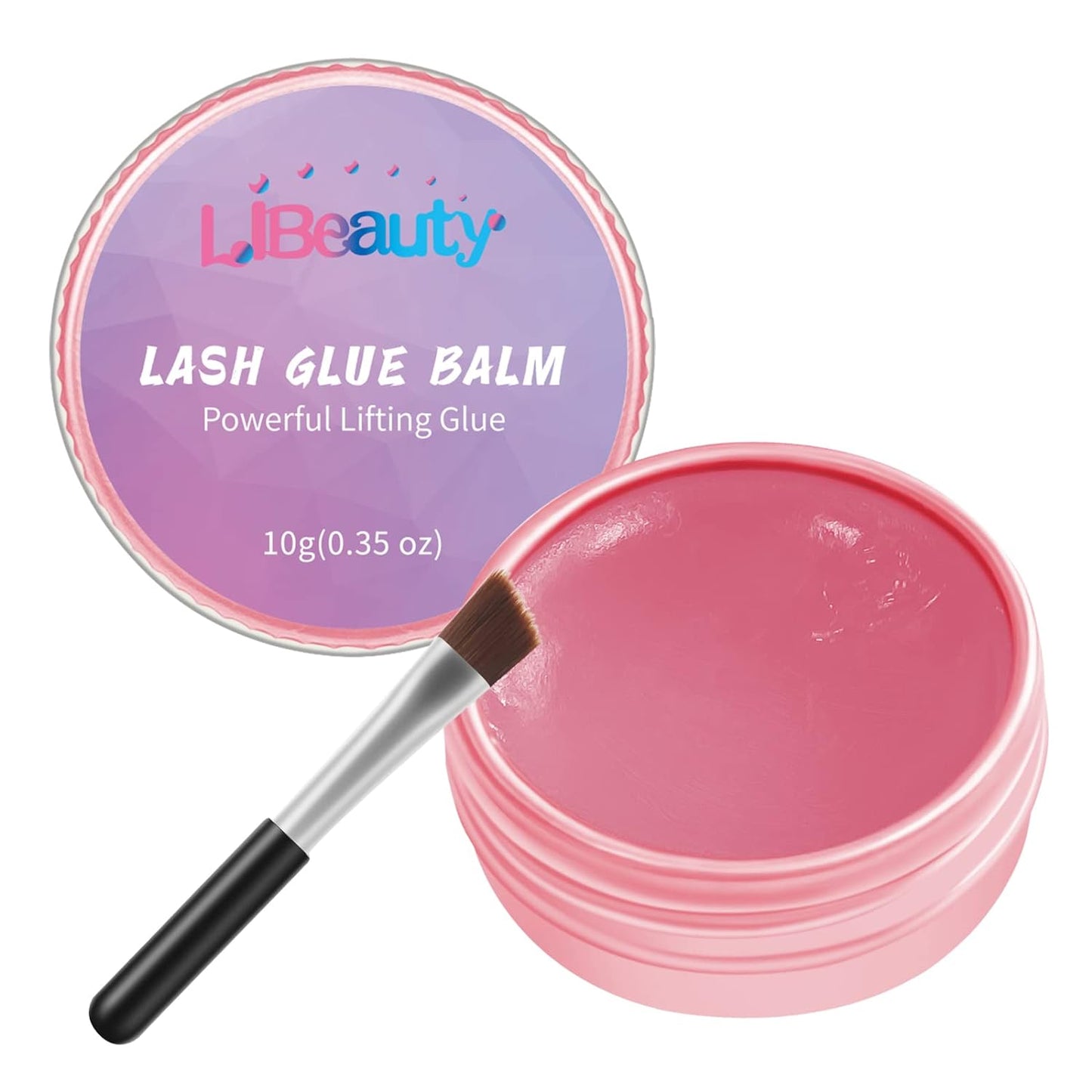 Libeauty Lash Lift Glue Balm - Strong Adhesive for Eyelash & Eyebrow Perm | Pink Peach, 10g/0.35oz