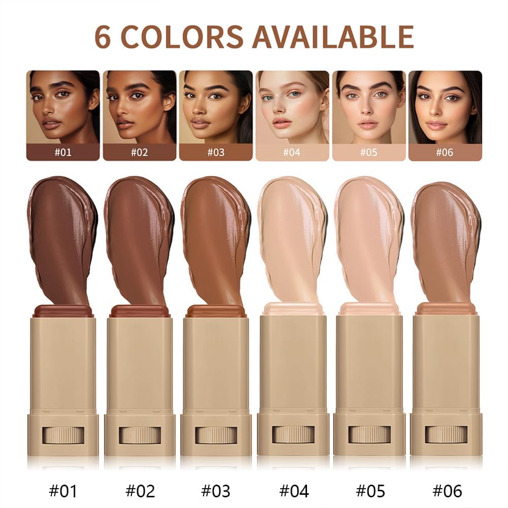 Beauty Balm Serum Boosted Skin Tint-A 3-in-1combining Foundation Stick, Lightweight solid Tinted Moisturizing Serum Contour Foundation Face for Women，Buildable Medium-to-Full Coverage(#02)