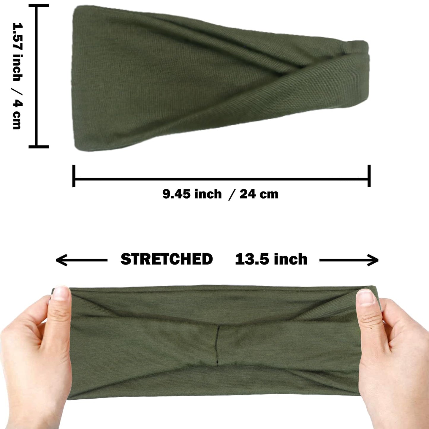IVARYSS Headbands for Women, Non-Slip, Premium Stretchy Head Bands Hair Accessories,Wear for Yoga, Fashion, Working Out, Travel or Running, 6 Pack, Solid