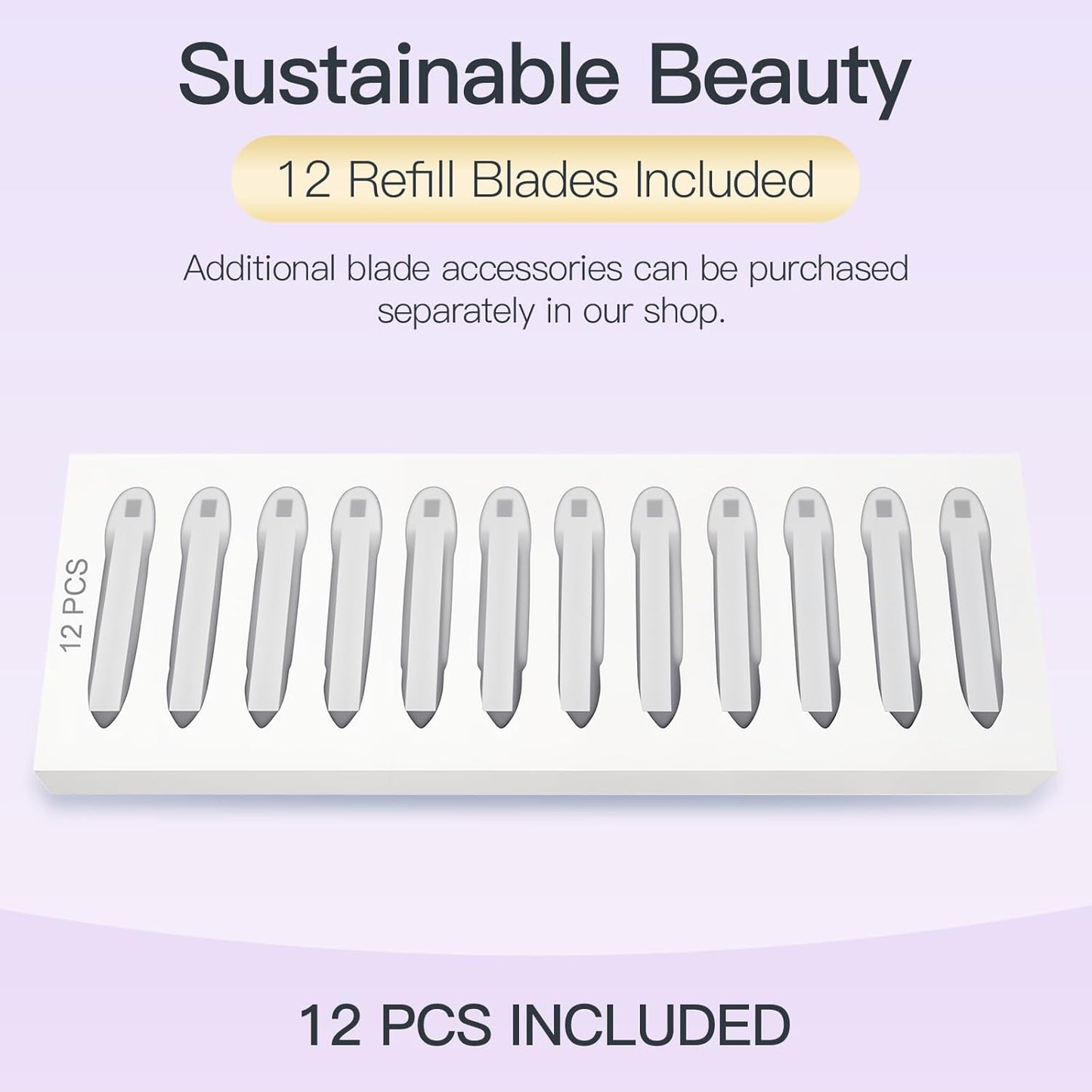 Sonic Dermaplane Razor for Women - Facial Hair Removal Tool with 12 Blades | White & Gold Accent