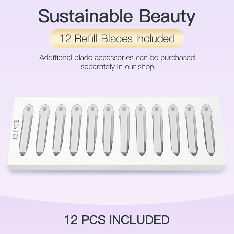 Dermaplane-razor for Women Face,Sonic Dermaplane,Sonic Dermaplaning Tool,Face Shaver Facial Hair Removal & Peach Fuzz Romover + 12 Blades (White With Gold Accent)