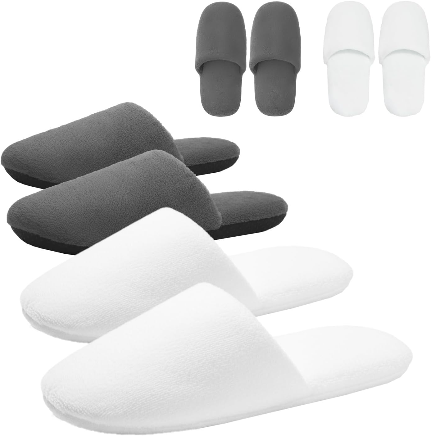 Washable House Slippers - Thickened Cotton Non-Slip Spa Footwear for Guests | Reusable Travel Slippers for Men & Women