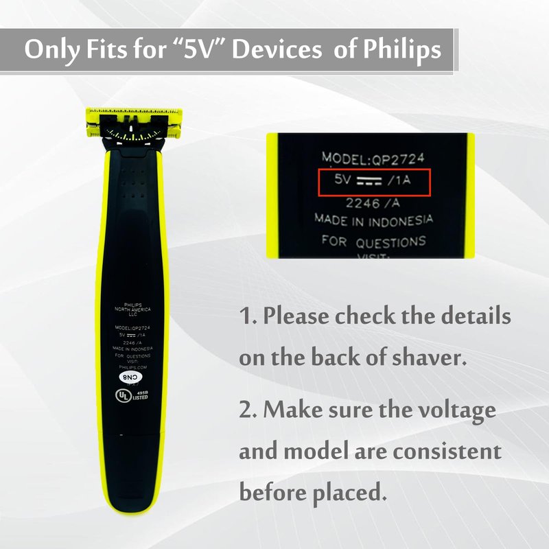 HX-CQHY 5V USB Charger Cord Fits for Philips OneBlade QP2724 QP2834 QP1924,Replacement for OneBlade 360 MG7910 MG5910 MG9510 QP4631 QP6531 QP1424 X3001 USB Trimmer Charging Cable(TPE-2 Pack,3.3FT)