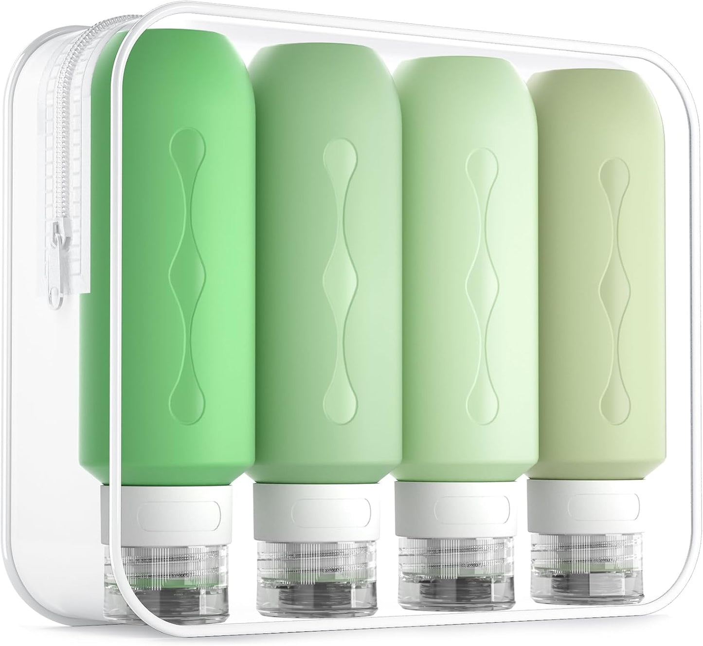 Travel Bottles for Toiletries - TSA Approved 3oz Leak-Proof Containers | BPA-Free Refillable Liquid Accessories (4 Pack)