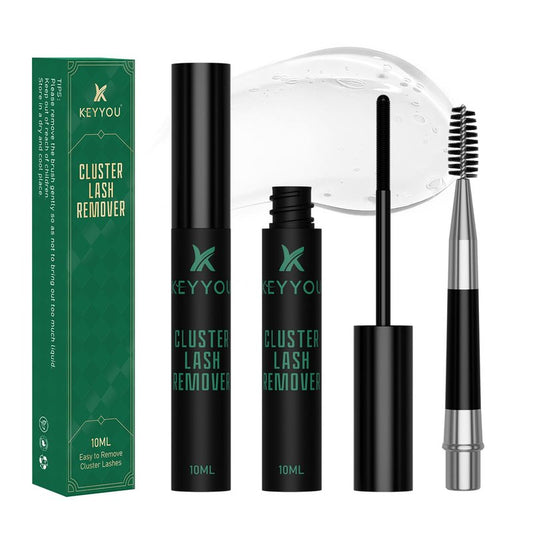 KEYYOU Lash Remover with Brush 10ML, Fast-Acting Lash Glue for Eyelash Cluster, Lash Cluster Remover Oil for False Eyelash Glue Dissolve, Gentle Eye Makeup Cleanser(10mL)