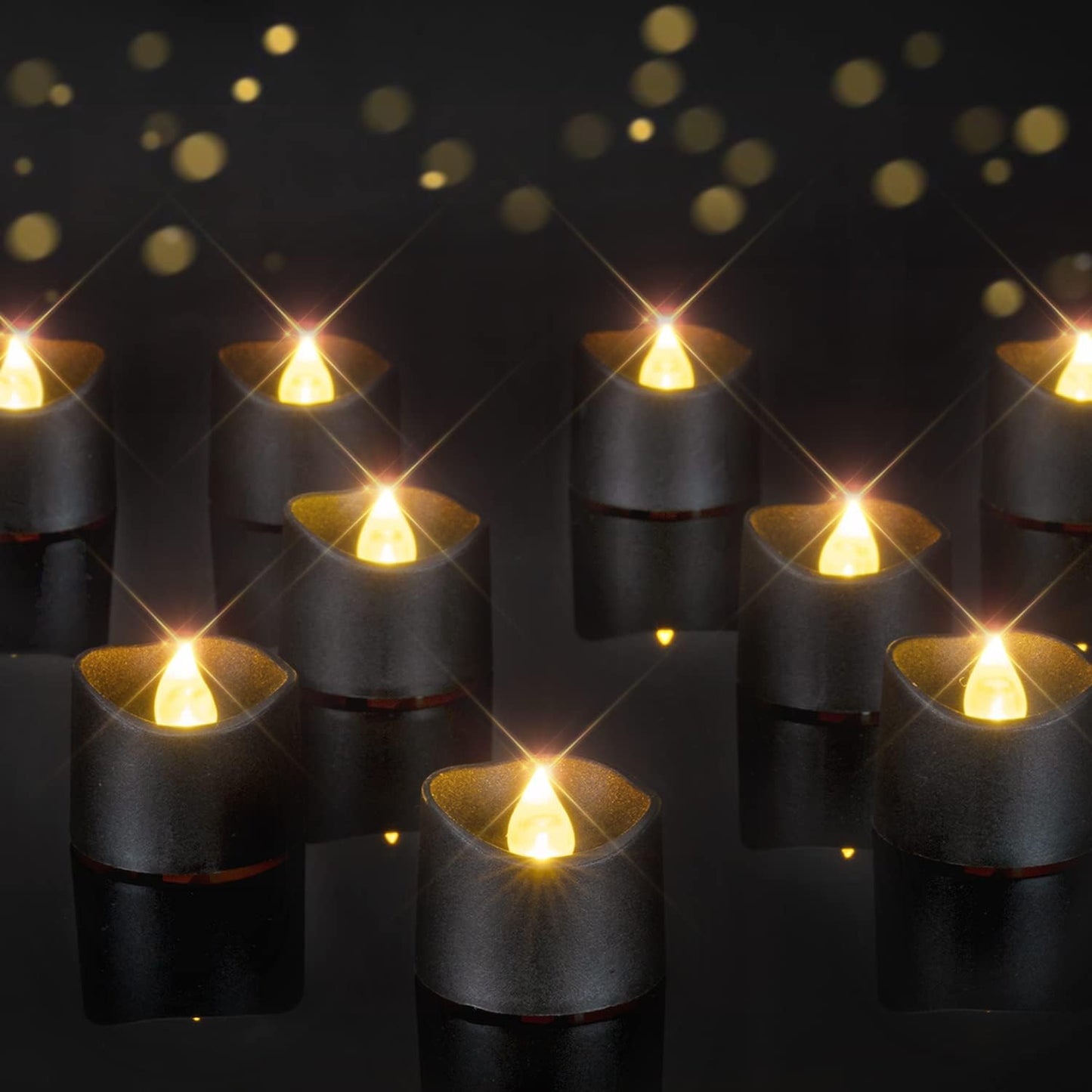 Flickering Flameless Candles - 24Pcs Battery Operated LED Tea Lights | 200+ Hours for Weddings, Parties, Decor