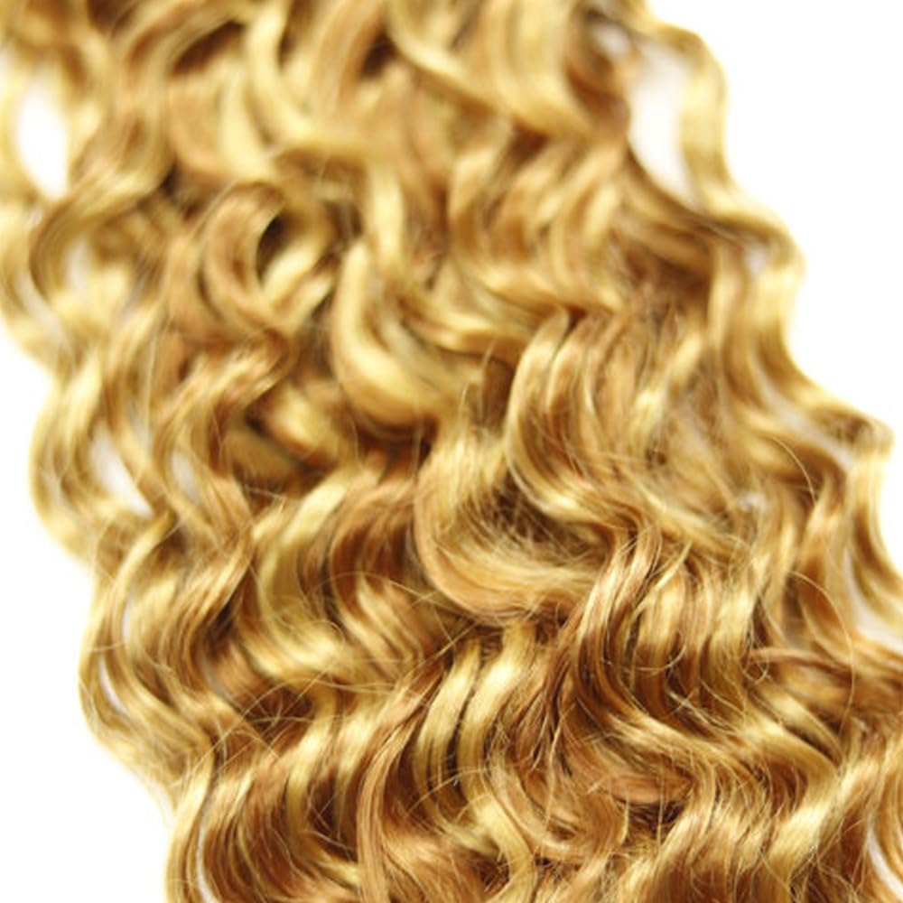 28 30 32 Inch Honey Blonde Highlight Bundles #30 Deep Wave Human Hair Bundles Unprocessed Brazilian Virgin Weave Human Hair Extensions