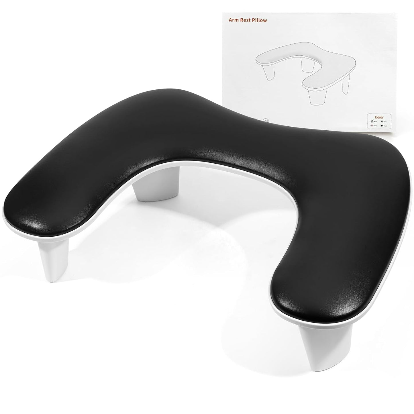 U-Shaped Nail Arm Rest Pillow - Microfiber Leather Cushion for Manicure | Pink Nail Tech Support
