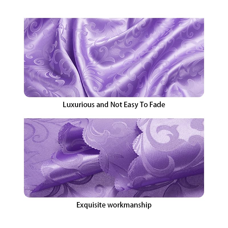 Light Purple Satin Round Tablecloth 60"x60" - Stain Resistant & Wrinkle-Free