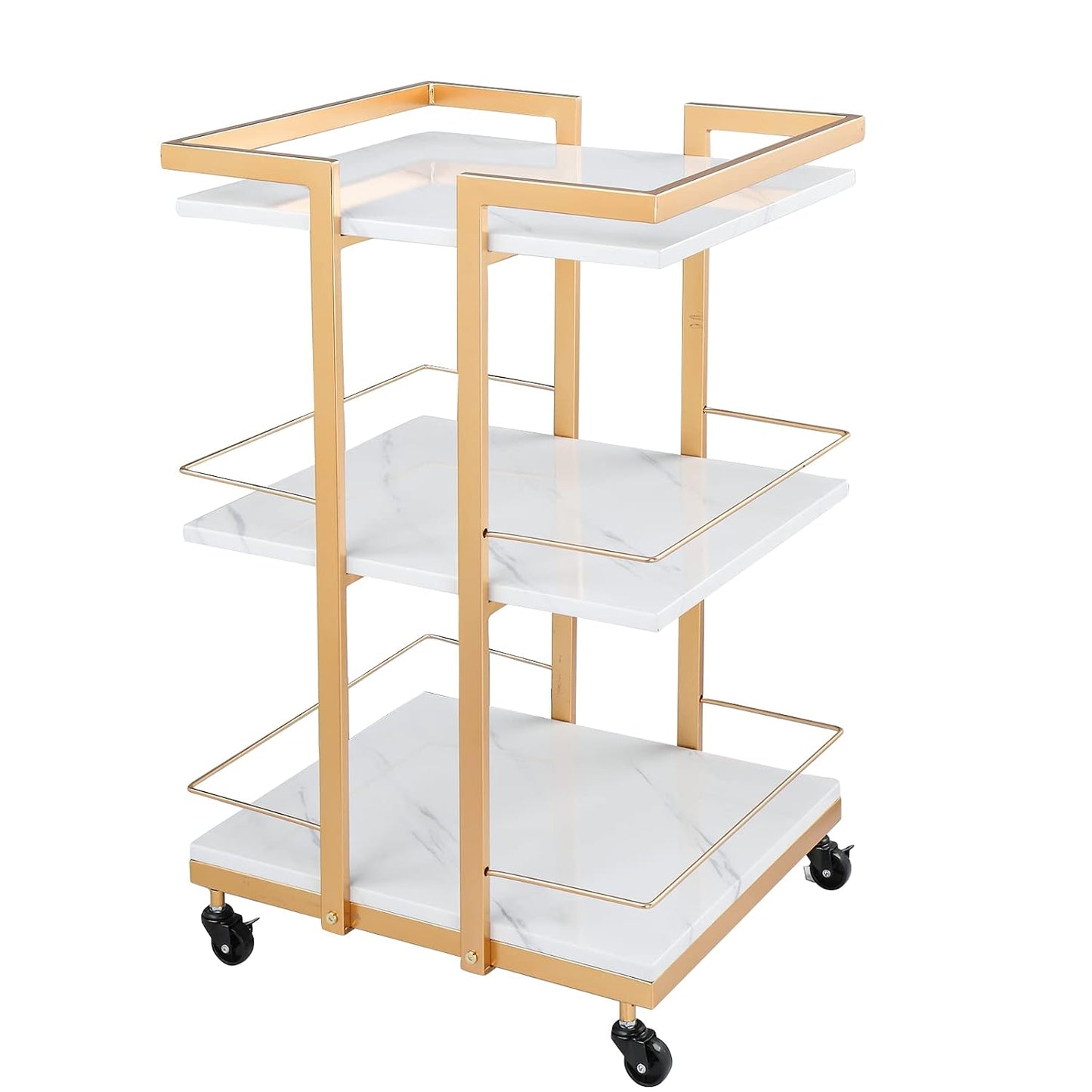 Esthetician Cart - Rolling Salon Trolley with Wheels | Black Gold Mobile Storage Organizer for Beauty Spa & Cosmetology