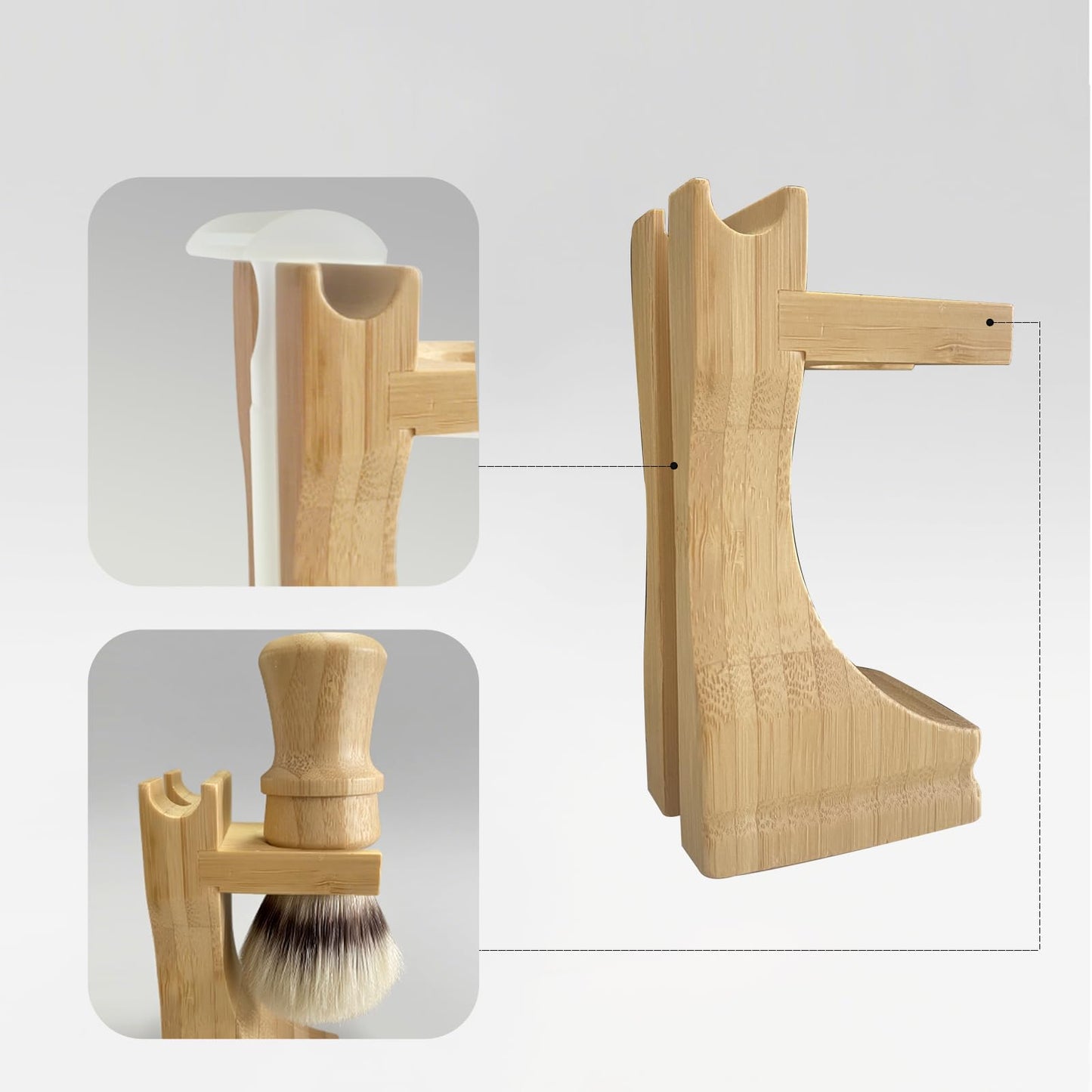 Kikc Men's Shaving Kit with Natural Boar Bristle Shaving Brush, Pure Bamboo Shaving Brush Stand with Bowl | Complete Wet Shaving Set for Smooth & Luxurious Shave