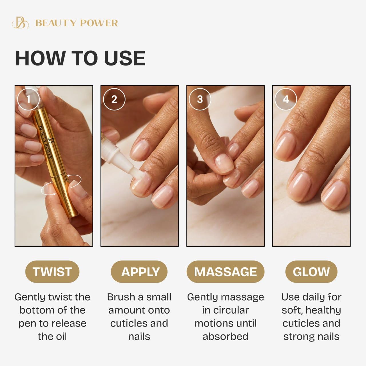 Nail Strengthening Cuticle Pen - Vitamin-Infused Serum for Brittle Nails - Orange | Repair & Growth Formula
