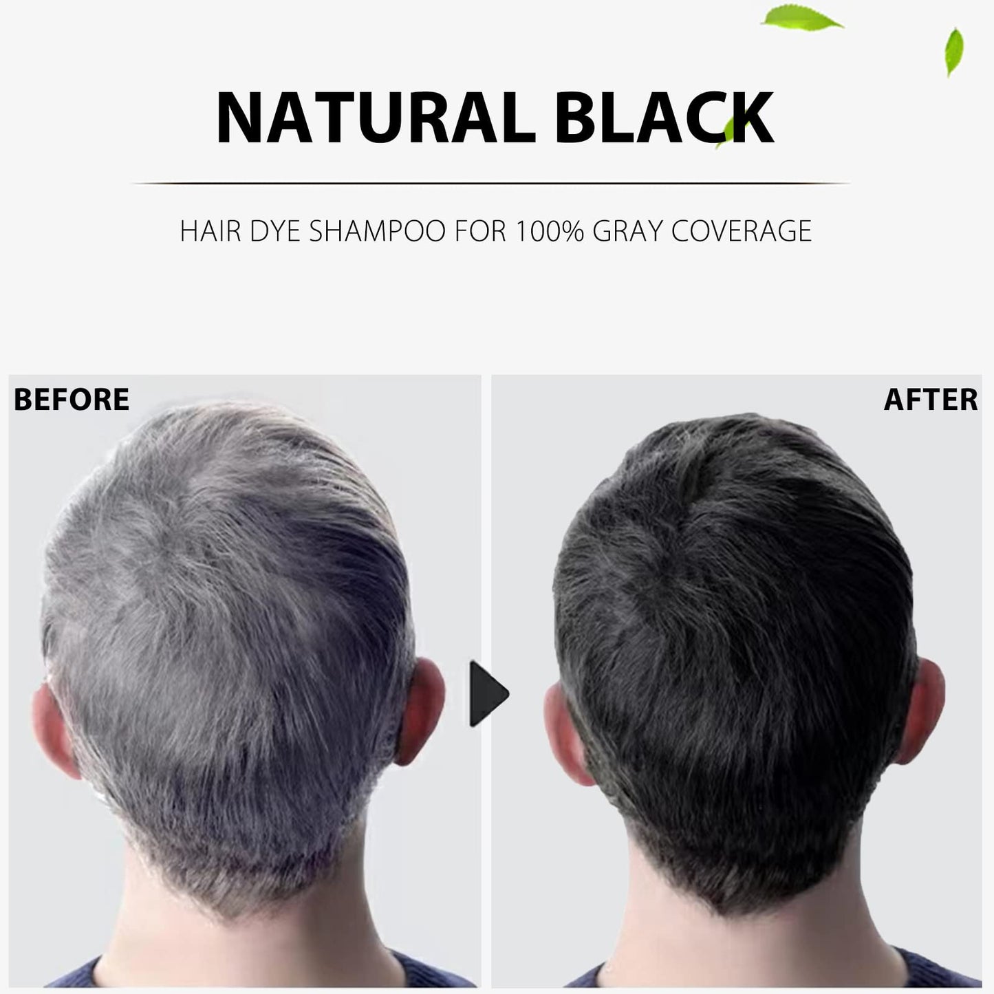 Onilyua Instant Black Hair Shampoo, 3 in 1 Natural Hair Dye Shampoo with Herbs, Cover Greys Hair for Men & Women, Permanent Hair Color - Ammonia Free 400ml (Black)