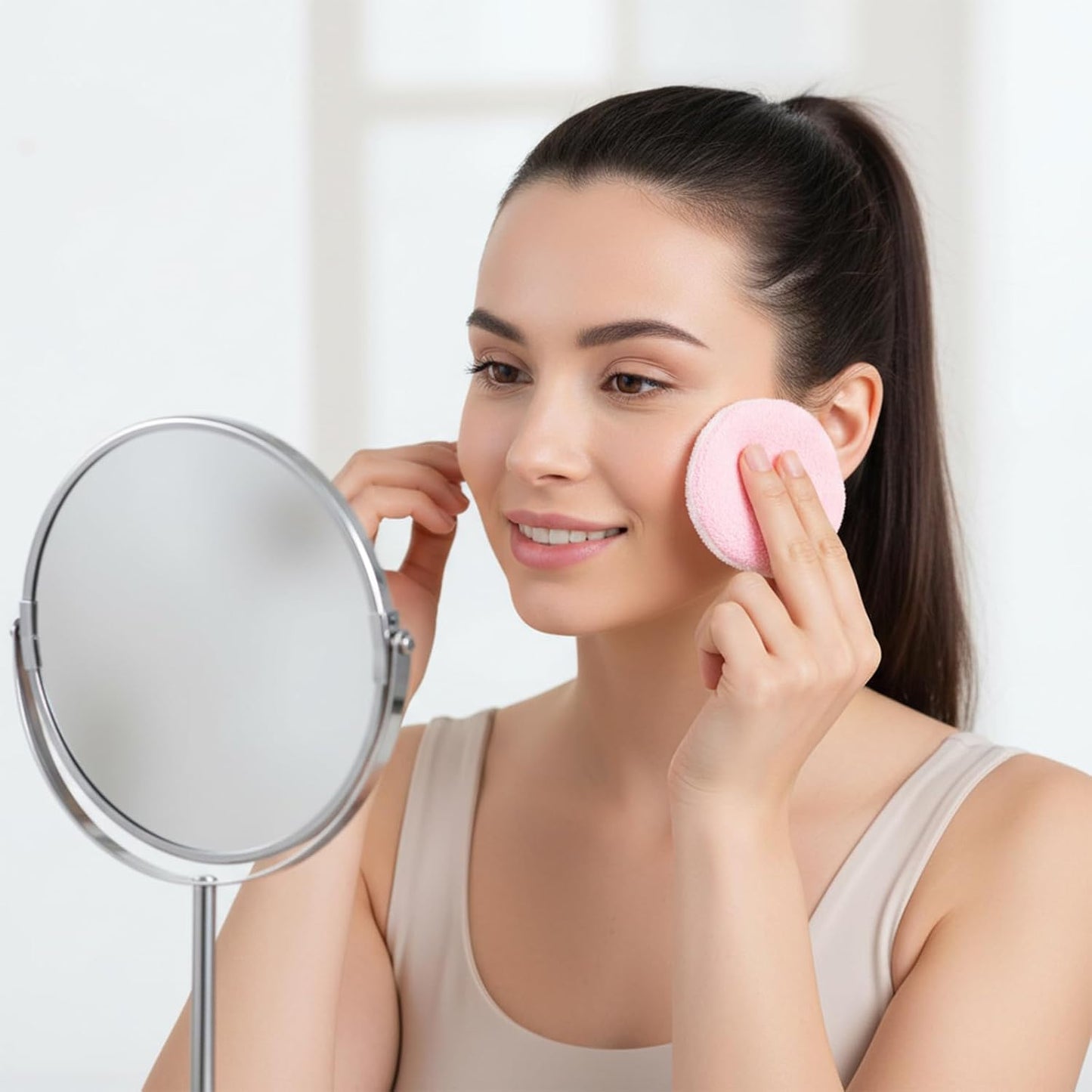 Reusable Makeup Remover Pads - Soft Coral Fleece Face Cleansing Rounds | 8 Pcs with Storage Bag