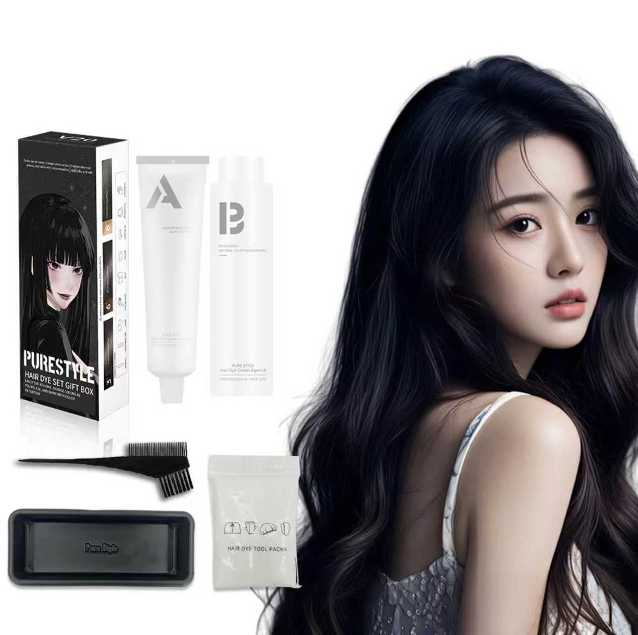 Permanent Light Ash Brown Hair Dye Cream Kit - Ammonia-Free Nourishing Formula | Complete Home Use Set 3.4 fl oz