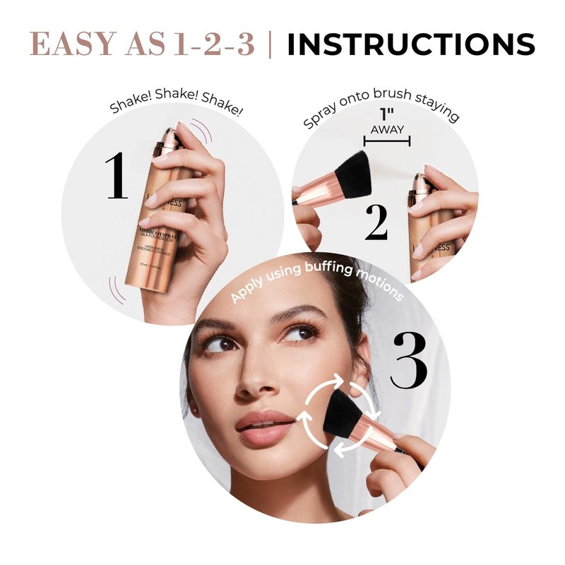 LUMINESS Face Time All-In-One Makeup Kit | Airbrush Foundation, Face Palette & Brush Set - Long-Wearing, Easy to Blend (02 - Fair)