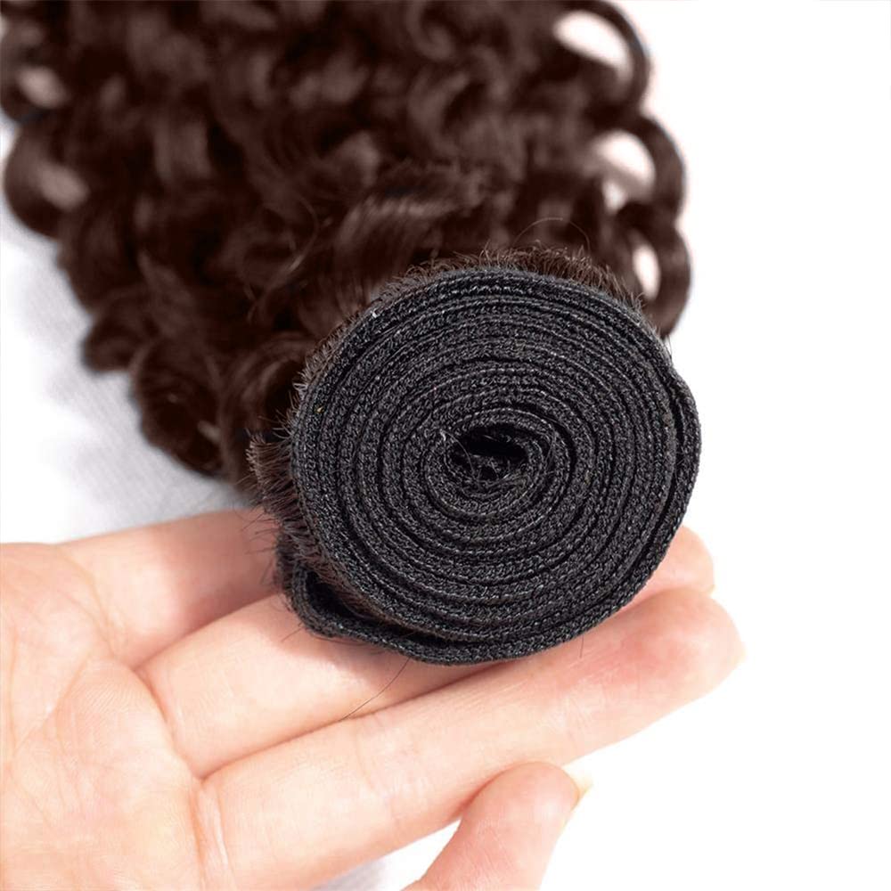 #4 Brown Bundles Human Hair Color 4 Kinky Curly Bundles Dark Brown Wet and Wavy Bundle 22 24 26 inch