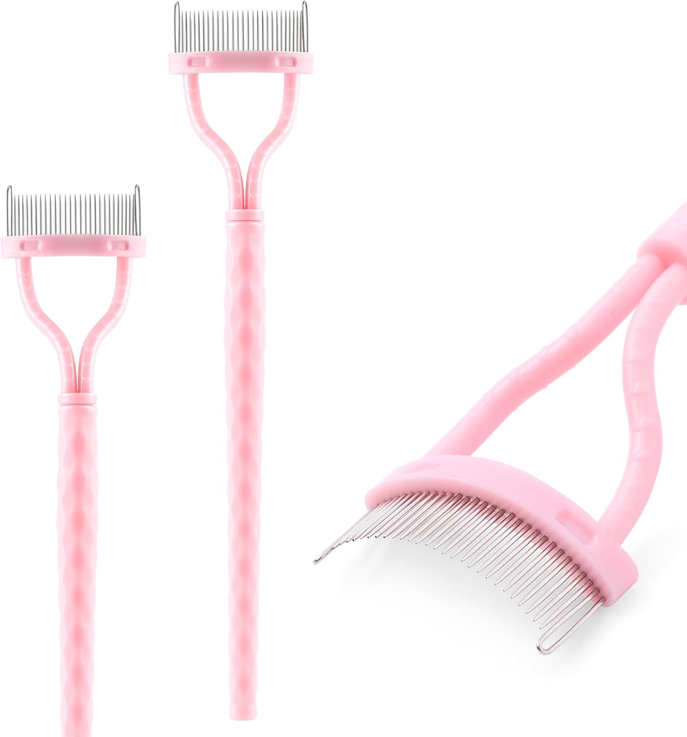 Eyelash Comb Separator - Arc Designed Eyelash Definer Applicator with Cover | 2 Pcs Black