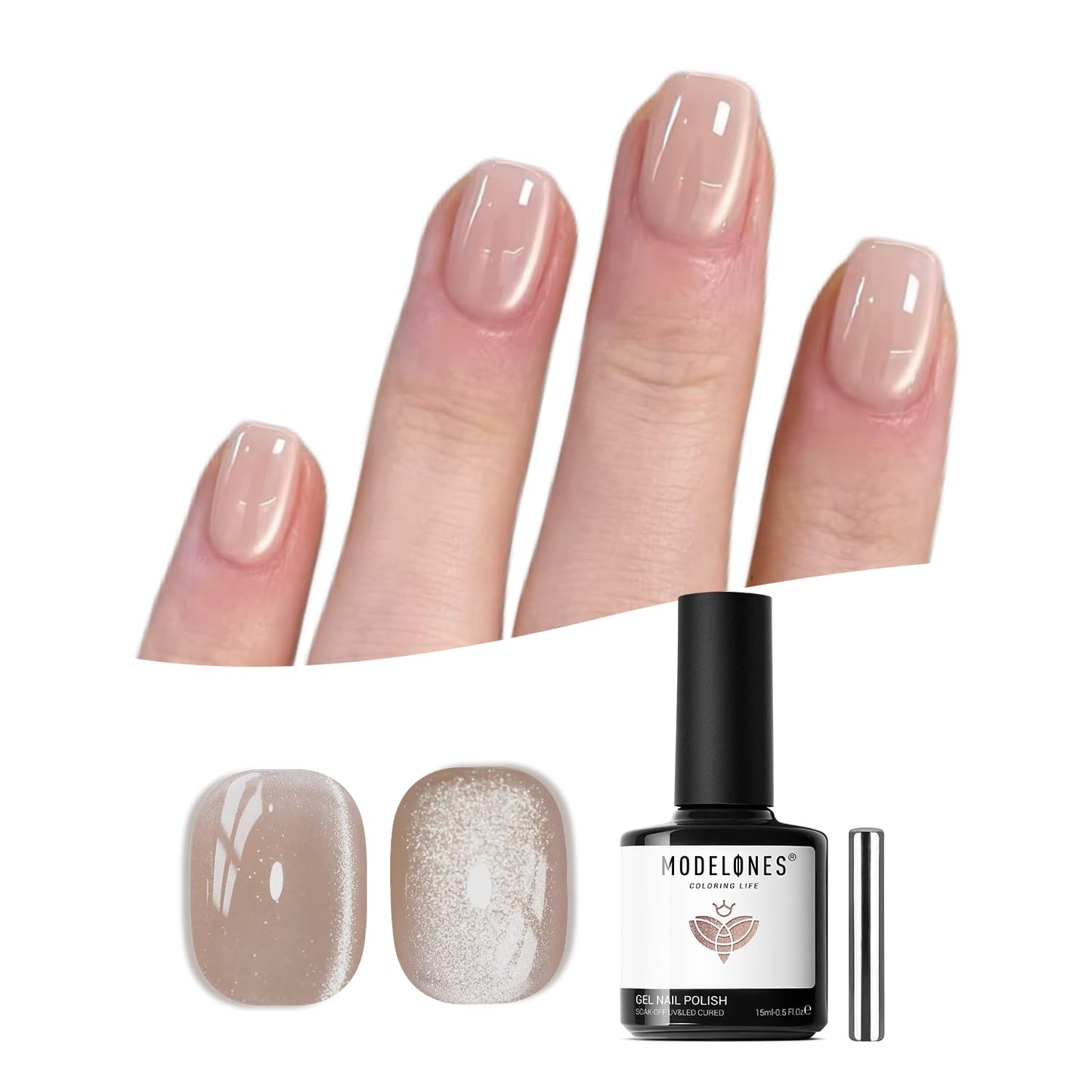 Nude Gel Nail Polish - Light Brown & Ivory Elegant Color | 15 ML Soak Off for Salon Quality Manicure
