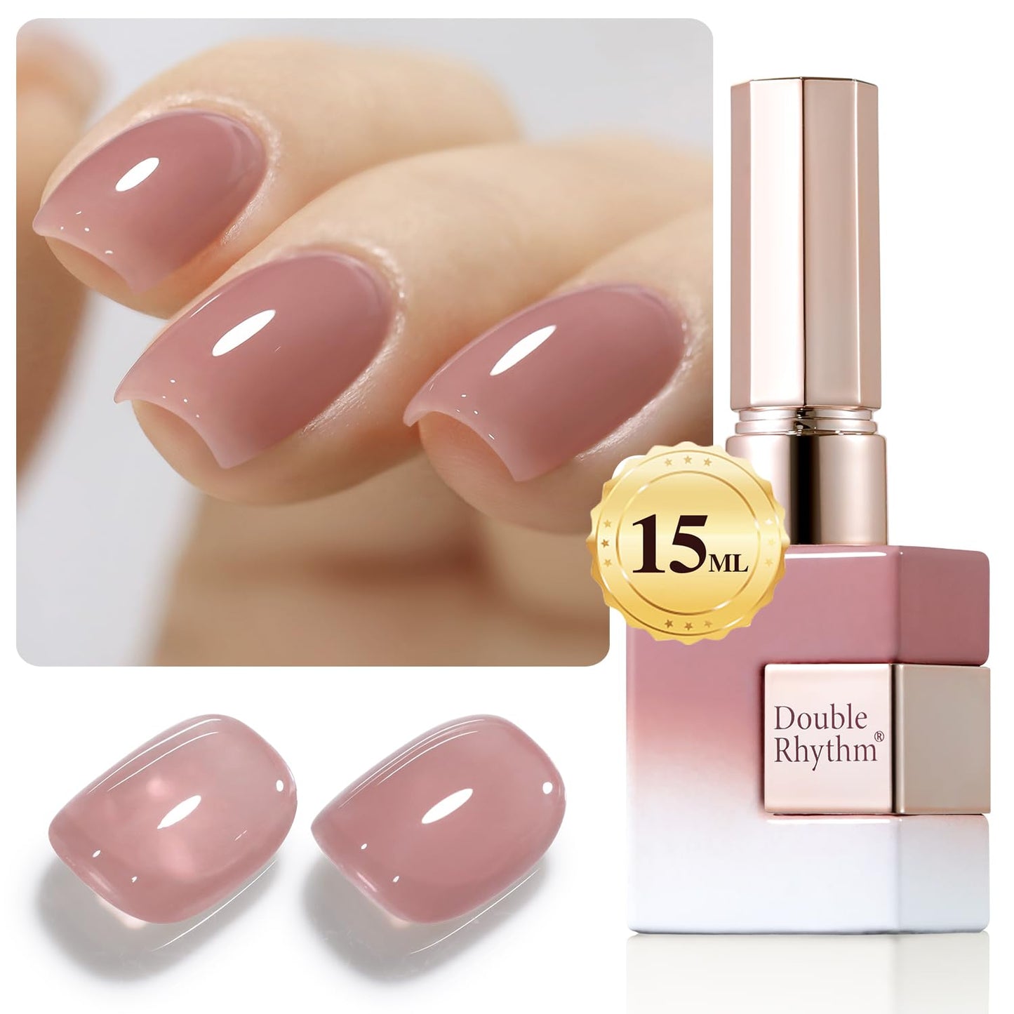 Gel Nail Polish - Double Rhythm 15ML Pearl White Soak Off for Art Manicure | DIY at Home