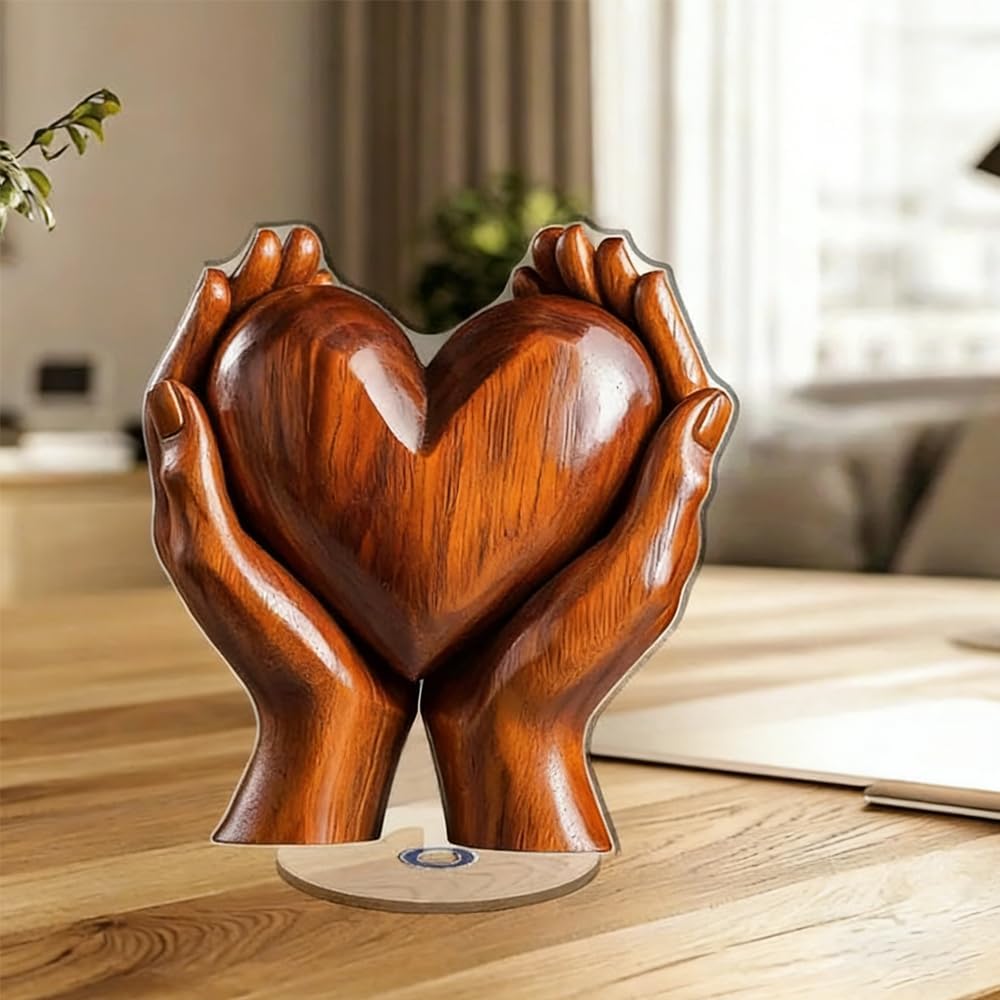 Love Heart Hand Sculpture - Unique Collectible Figurine for Bedroom, Living Room, or Bookshelf | Perfect Gift for Women, Moms, and Girlfriends