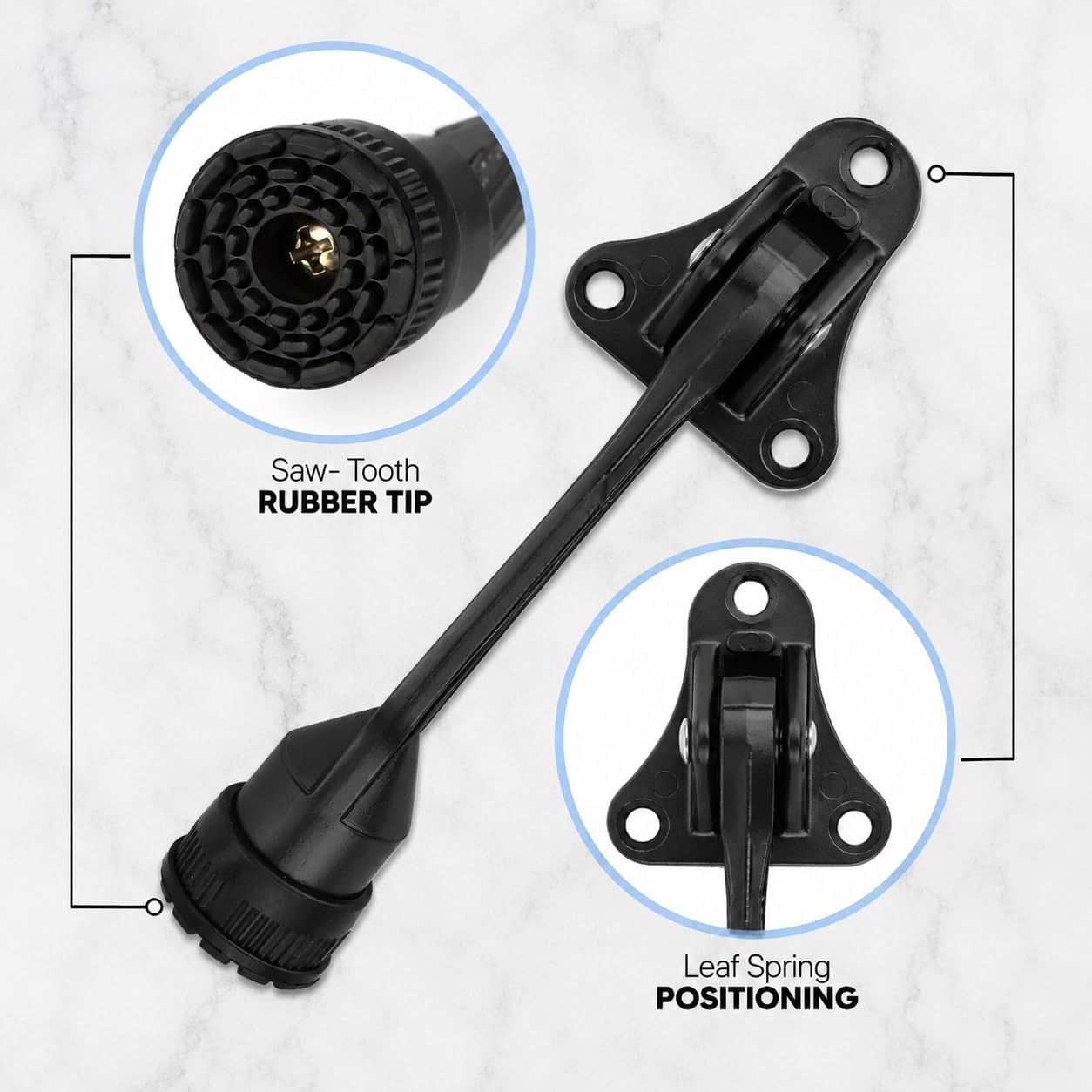 4-Inch Kick Down Door Stopper - Zinc Alloy with Non-Slip Rubber Foot | Screw Mount for Wood, Tile, Carpet & Concrete Floors