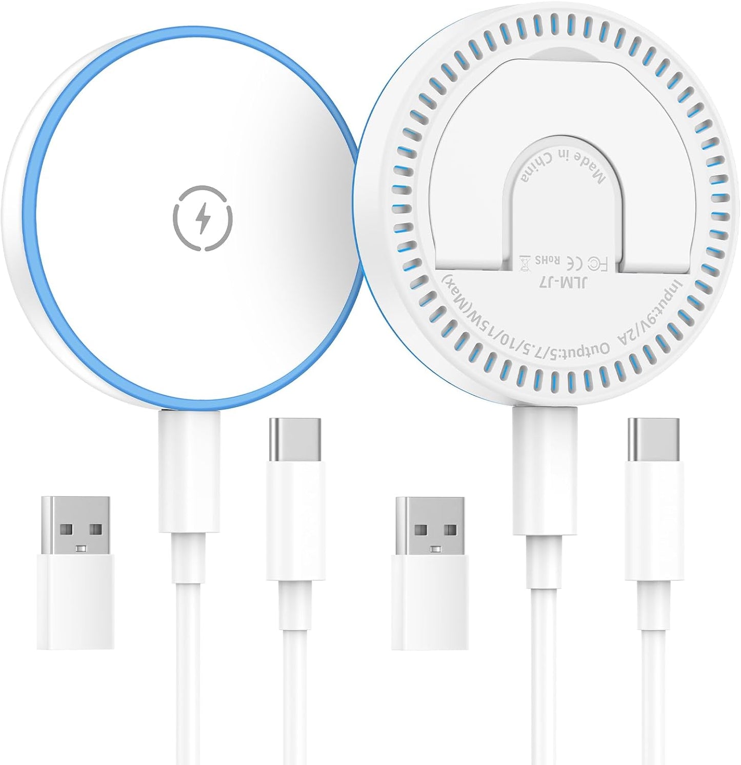 MagSafe Charger 2 Pack - 15W Magnetic Wireless Fast Charger with Foldable Kickstand | Compatible with iPhone 17/16/15/14/13/12 & AirPods