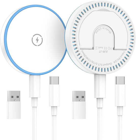 MagSafe Charger 2 Pack - 15W Magnetic Wireless Fast Charger with Foldable Kickstand | Compatible with iPhone 17/16/15/14/13/12 & AirPods
