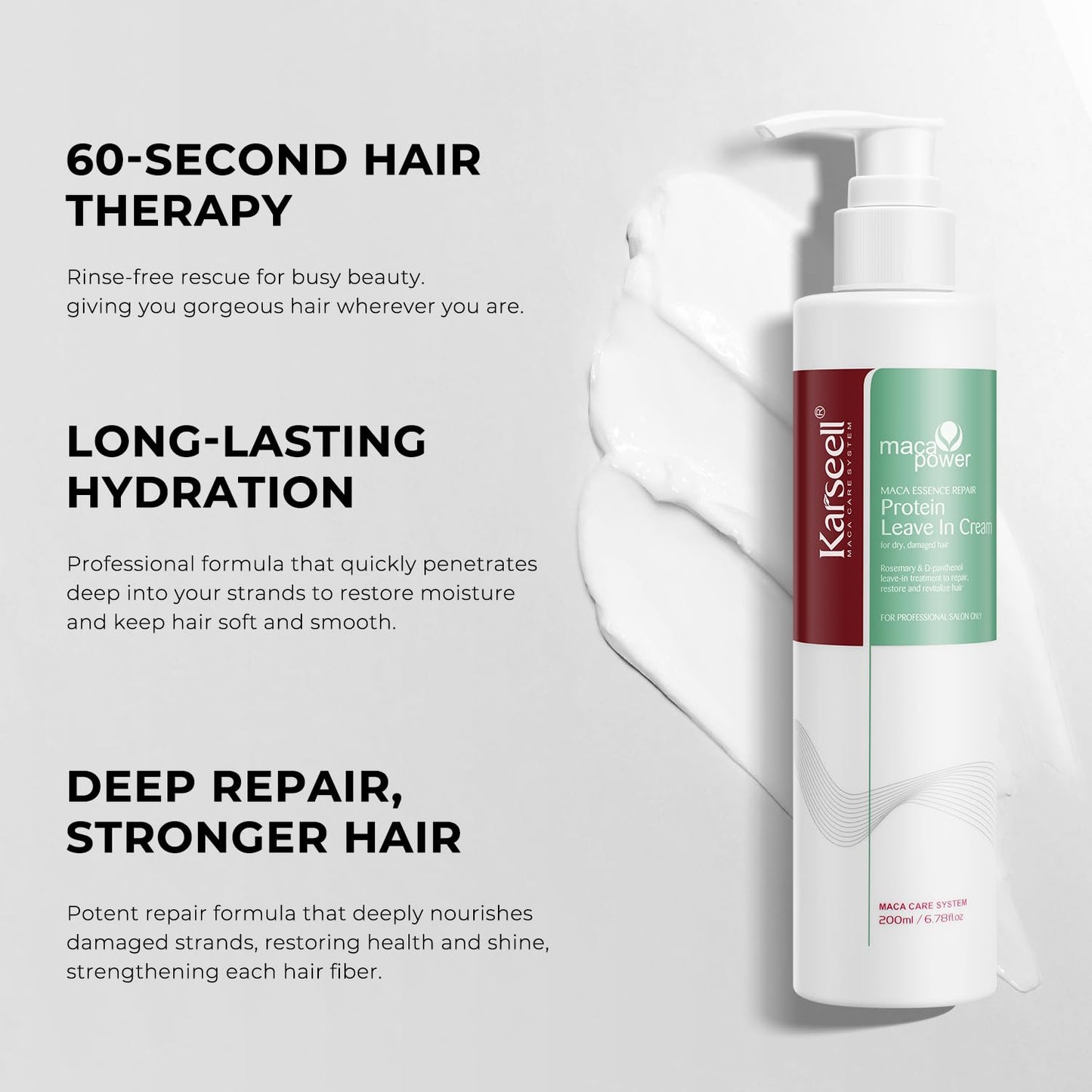 Karseell Leave-In Conditioner for Dry, Frizzy Hair - Nourishing Damage Repair Formula | 8 oz