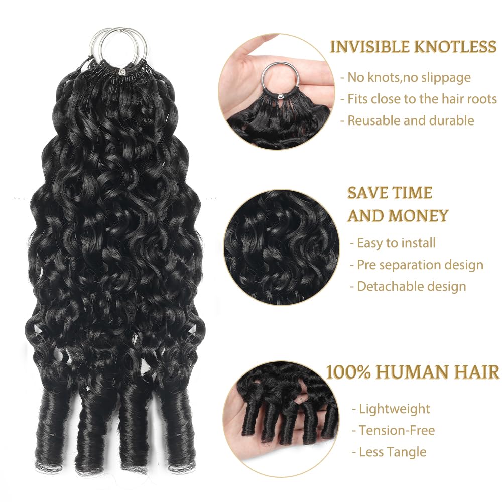 MORGENSTAR Feather Crochet Human Hair Burmese Curly 18 Inch 50g Knotless