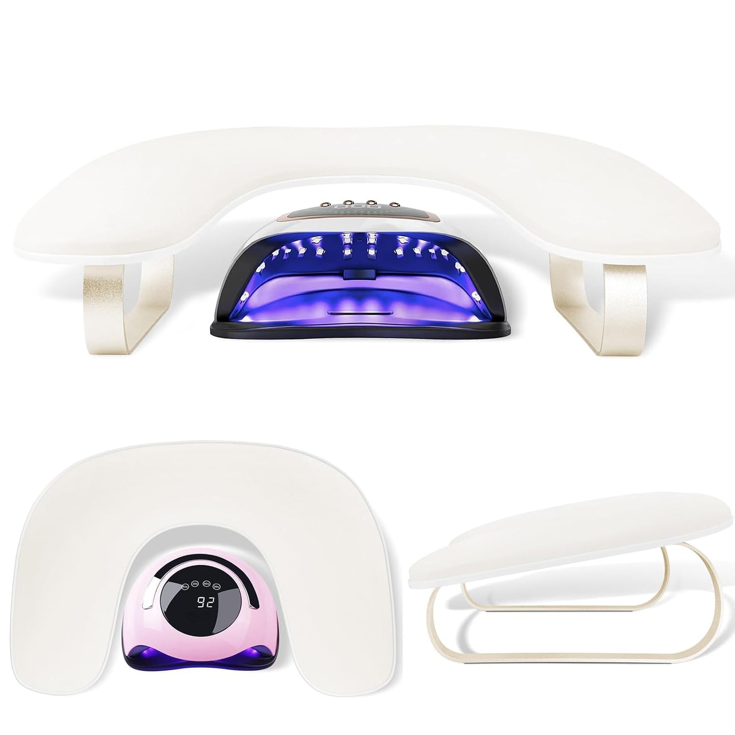 Nail Arm Rest Stand - Upgraded 10° Inclined U-Shaped Design | Non-Slip Aluminum Alloy Holder