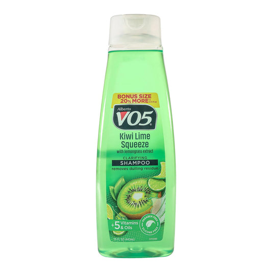 Alberto VO5 Kiwi Lime Squeeze Clarifying Shampoo - Moisturizing Shampoo with Clarifying Formula - 5 Vitamins and Oils - Fruity Kiwi Fragrance - 15 oz