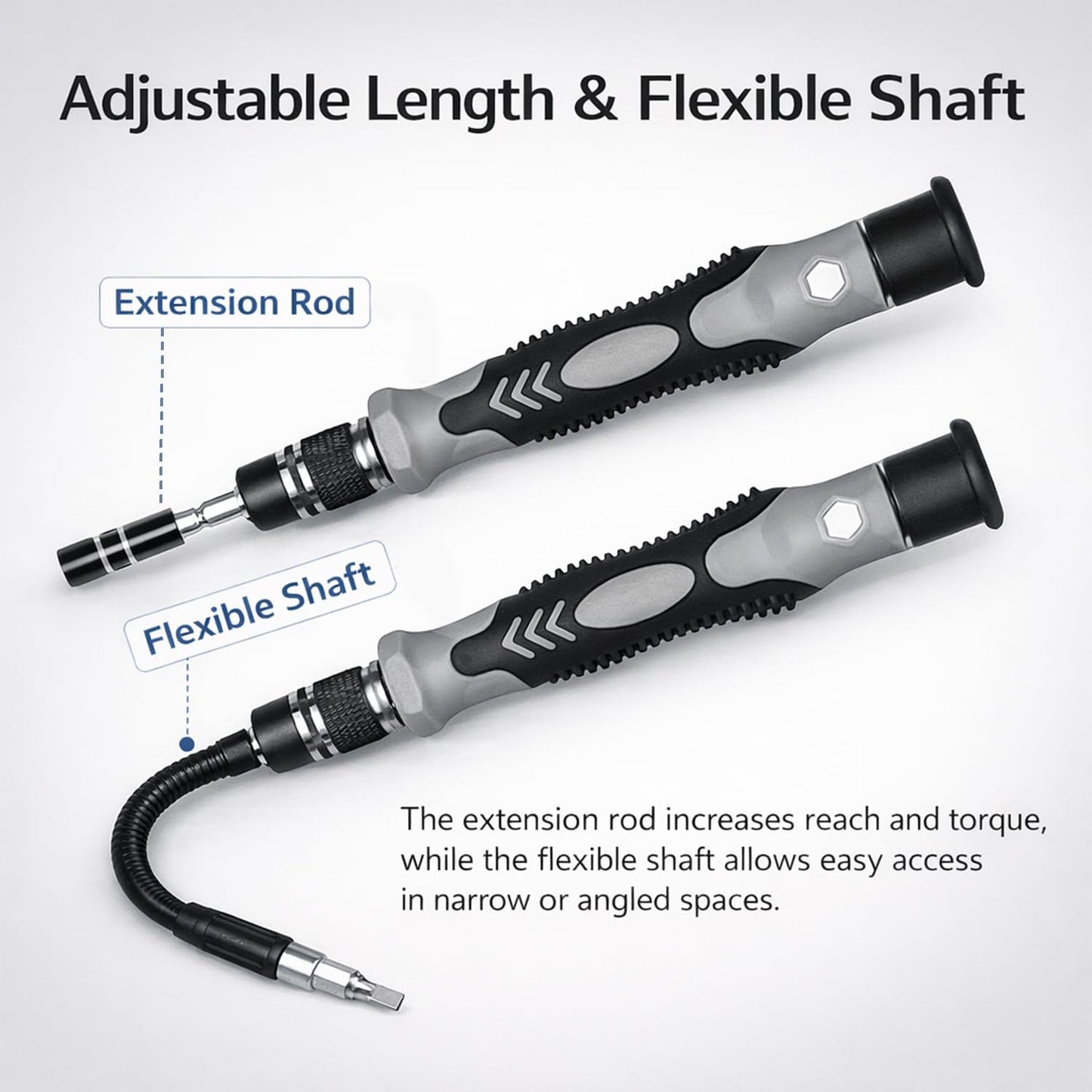 Precision Screwdriver Set - 115 in 1 Magnetic Tool Kit with Flexible Shaft for Laptop, PC, Phone & Watch Repair