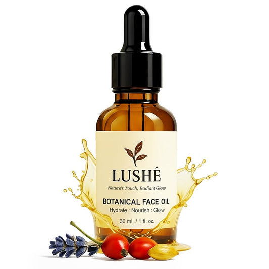 LUSHÉ Botanical Face Oil - Argan, Jojoba & Rosehip | Hydrating K Beauty Facial Oil for All Skin Types – 30ml