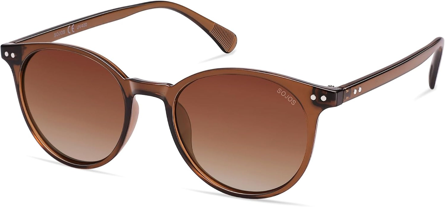 SOJOS Small Round Polarized Sunglasses for Women & Men - Vintage UV400 Protection