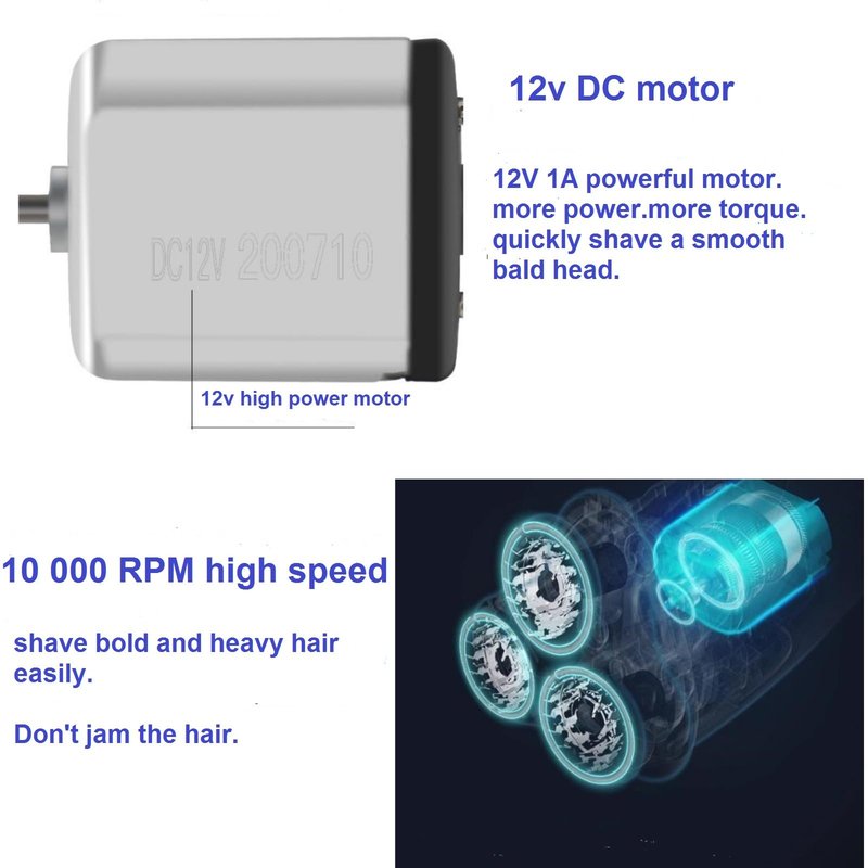 VSTSERIES Corded Electric Razor for Men,Face and Bald Head Shaver,3D Rotary Close Shaving Machine.Plug in 10 000RPM Powerful Razor for Bold Heavy Hair,24w Stubble Beard Clipper with Pop-up Trimmer