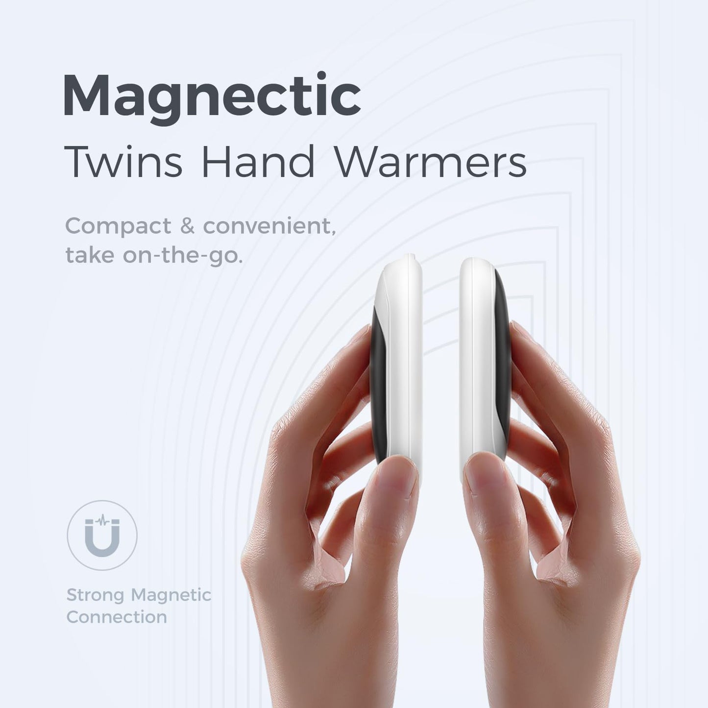 OCOOPA Magnetic Rechargeable Hand Warmers 2 Pack, Fast Heating, 3-Settings, UL Certified, Electric Portable Pocket Heater, Hunting, Golf, Camping Gear, Warm Gifts for Women, Tech Gift Men, UT3 Lite