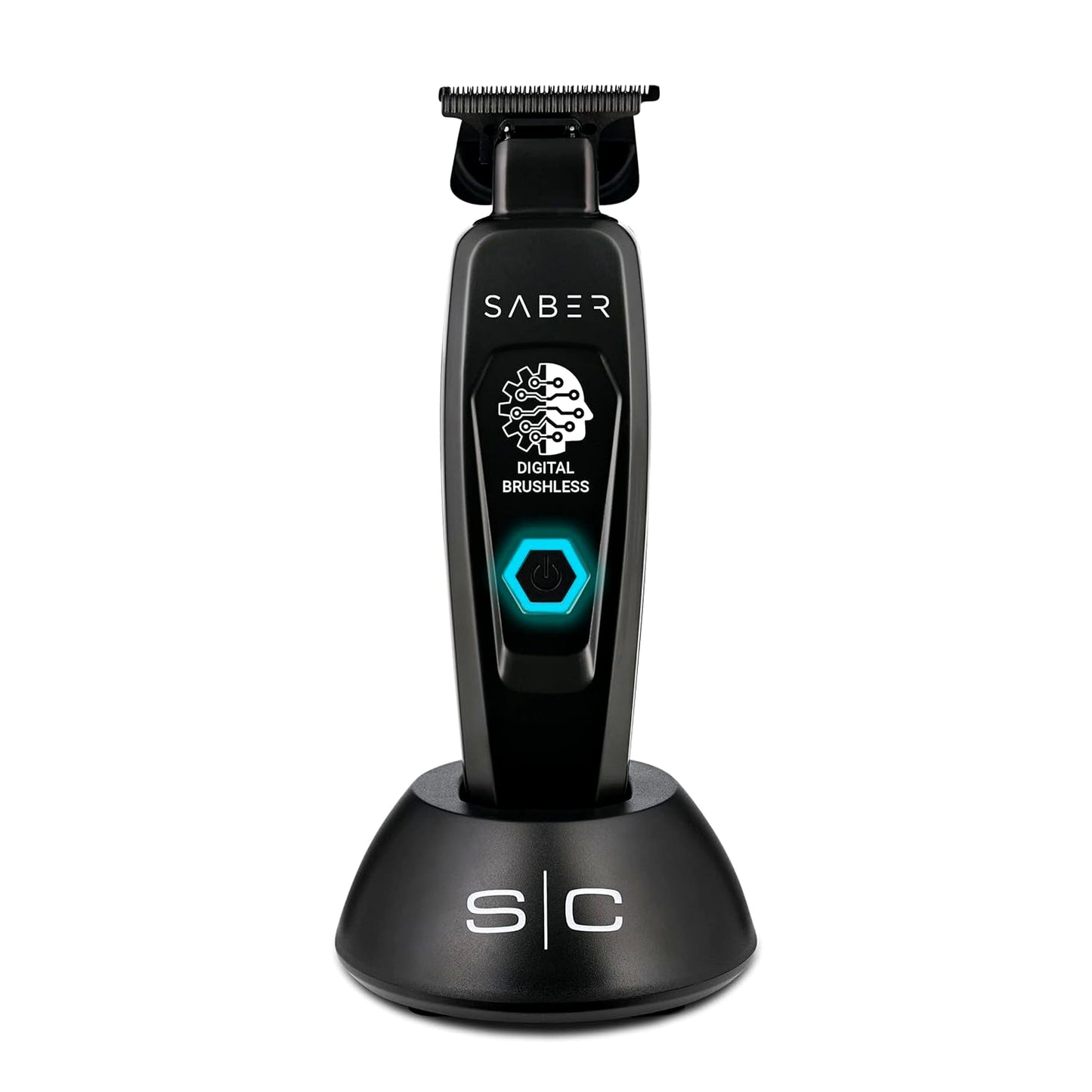 Stylecraft Saber Professional Full Metal Body Digital Brushless Motor Cordless Hair Trimmer (Black)