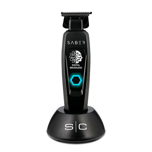 Stylecraft Saber Professional Full Metal Body Digital Brushless Motor Cordless Hair Trimmer (Black)