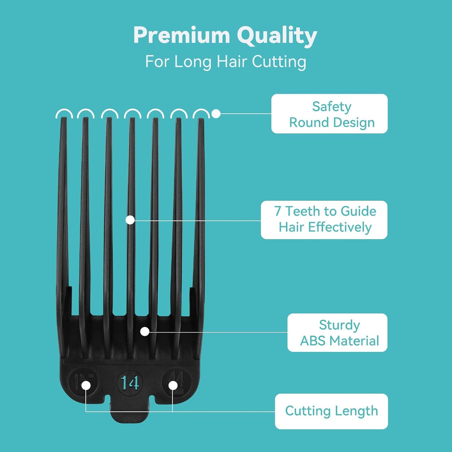 Clipper Guards Set | 6-Piece Replacement for Wahl Clippers - Sizes 1.25" to 2.5", Black