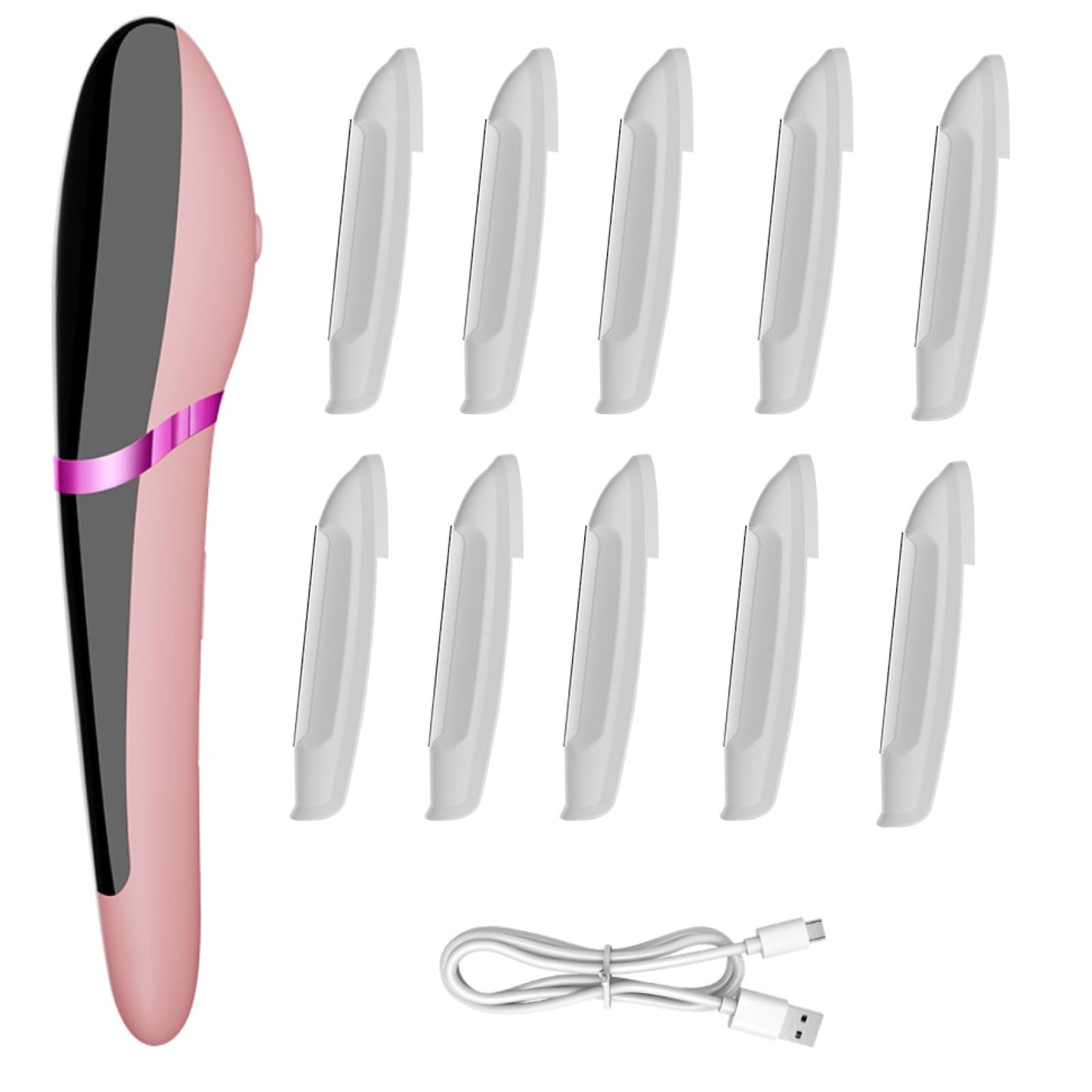 Dermaplane Razor for Women Face, Sonic Dermaplaning Tool for Women, Rechargeable Face Dermaplane Razor Sonic Edge Technology for Facial Hair, Exfoliating and Peach Fuzz, 10 Refill Blades