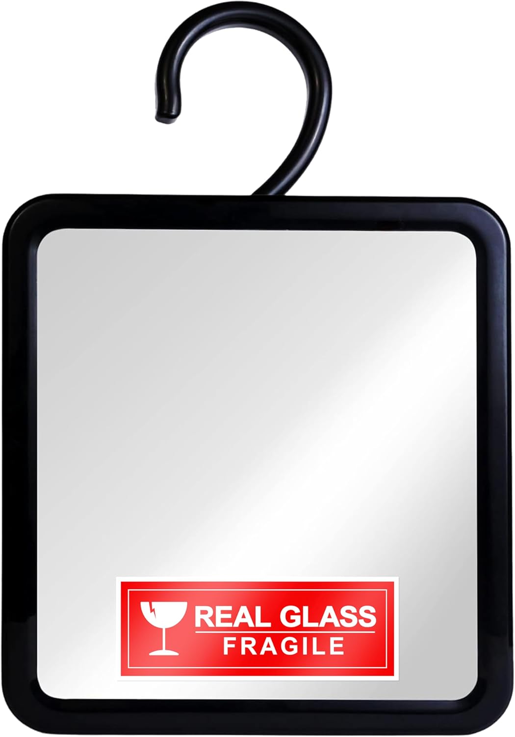 Dual Anti-Fog Shower Mirror for Shaving - Fogless Shatterproof Surface | 8" Diameter, Black